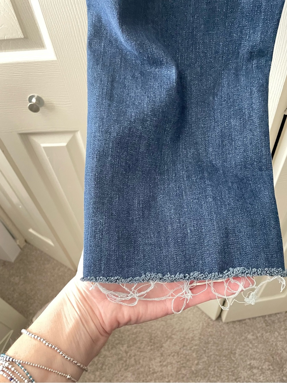 Judy Blue Dark Indigo Cropped Frayed Hem Jeans - Picture 5 of 5